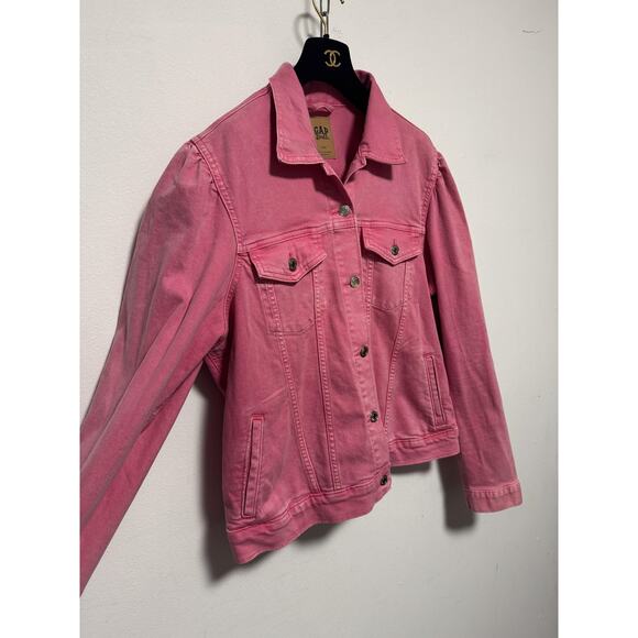 GAP Barbie Jacket Womens 2XL Tall Denim Trucker Collab 2023 Puff Sleeve Button - Picture 4 of 9
